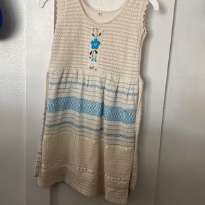 Mexican Dress Size 6, blue detail.